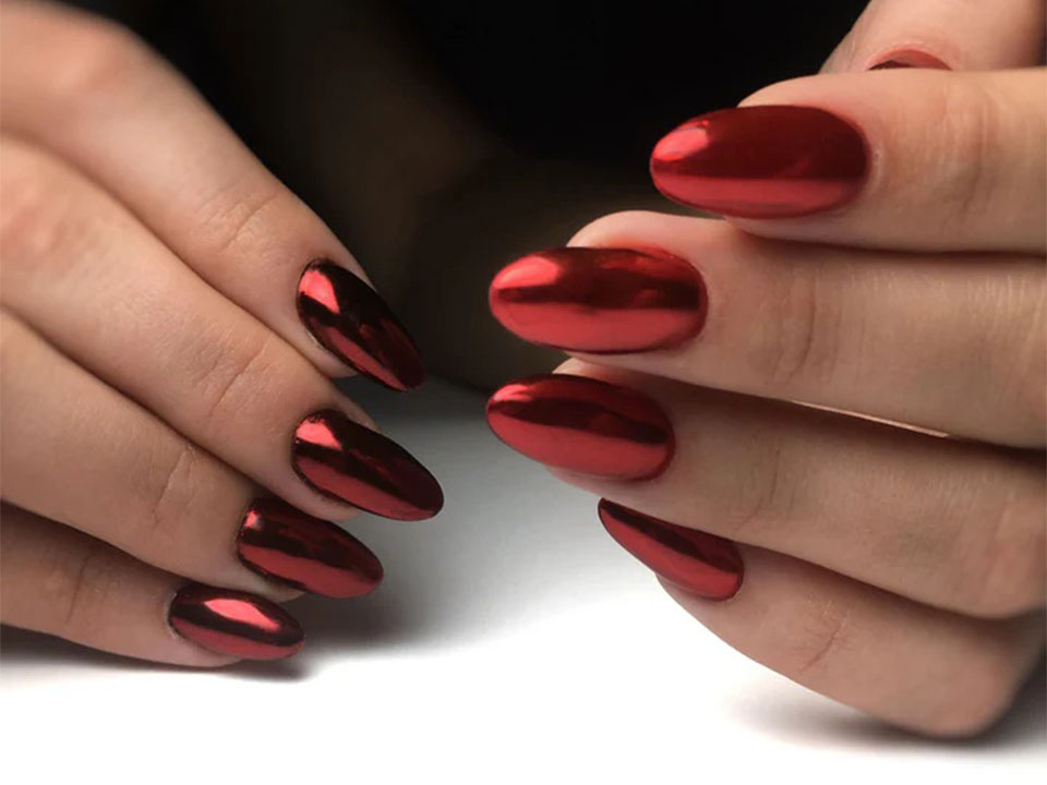 Chrome + Cat Eye Nail Art