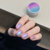 Purple blue and pink iridescent cat eye