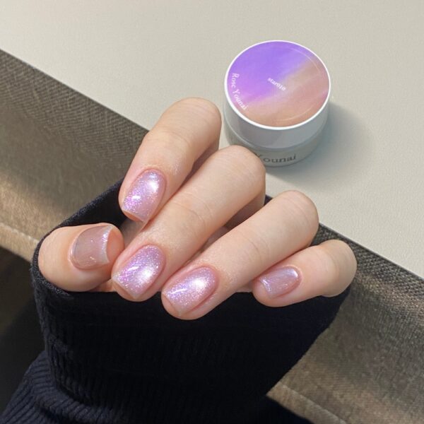 Purple nebula fine glitter cat eye